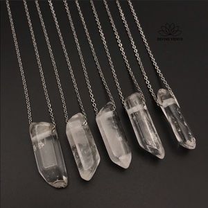 Clear Quartz Necklace • Stainless Steel